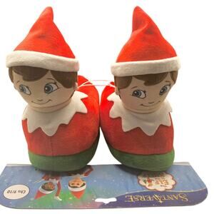 Elf on the Shelf Plush Slippers Pair Santaverse Holiday Christmas New Child 9/10